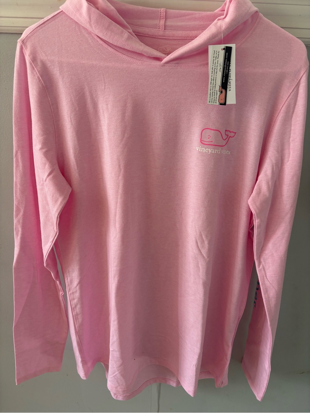 Vineyard Vines Light Pink Long Sleeve Tee with Whale Logo - Picture 2 of 8